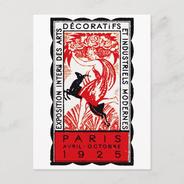 1925 Paris Art-Deco-Poster Postkarte (Vorderseite)