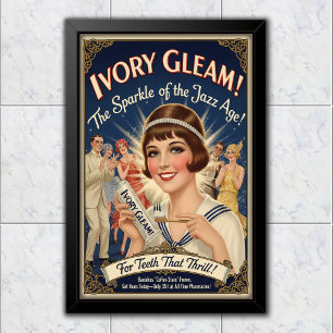 1925 Vintage Elfenbein-Glanz-Zahnpasta-Werbung Poster