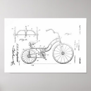1925 Vintage Tricycle-Patentschrift Art Print Poster