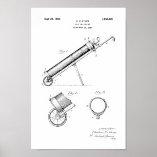 1925 Vintager Golf-Taschen-Patent-Kunst-Druck Poster