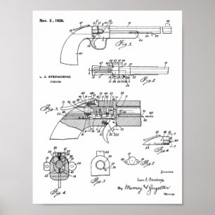 1926 Gun Patent Art Zeichnend Print Poster