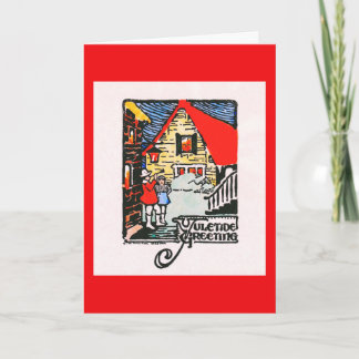 1926 Holzblock Weihnachtskarte Feiertagskarte