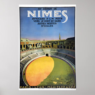 1926 Nîmes Frankreich Amphitheater - Vintage Stil Poster