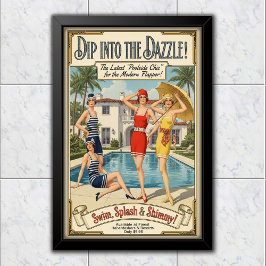 1926 Vintage Poolside Chic Bademodewerbung Poster