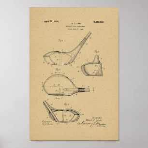 1926 Vintager Golf-Verein-Patent-Kunst-Druck Poster