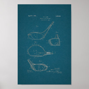 1926 Vintager Golfclub Patent Blueprint Art Print Poster