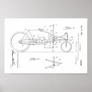 1926 Vintages Fahrrad Velocipede Patent Art Printw Poster
