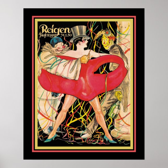 1927 Art Deco Reigen Cabaret Cover Poster (Vorne)