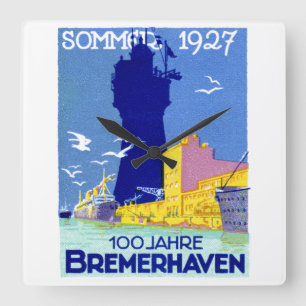 1927 Bremerhaven Deutschland Quadratische Wanduhr