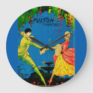 1927 Fulton Theatre program cover art Große Wanduhr
