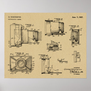 1927 Vintage Kamera Patent Kunst Zeichnung Druck Poster