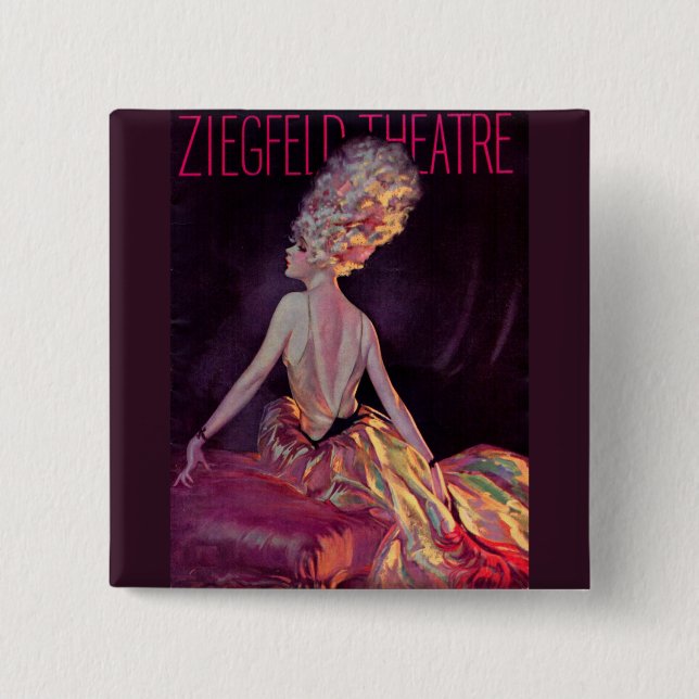 1927 Ziegfeld Theaterdeckenkunst Button (Vorderseite)