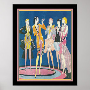 1928 Art Deco Flapper-Druck von Russell Patterson Poster