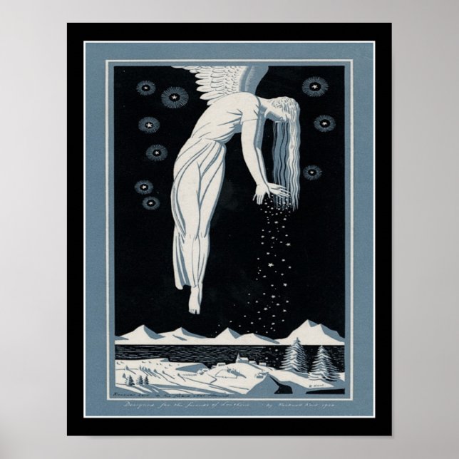 1928 Art-Deco-Schneegel Poster (Vorne)