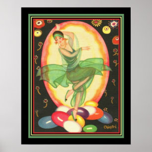 1928 Deko Print- Chiostri "Party Girl" 16x20