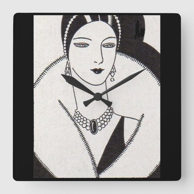 1928 Deko Quadratische Wanduhr (Vorderseite)