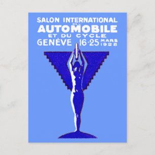 1928 Geneve Car and Motorrad Show Postkarte