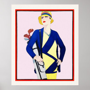 1928 Golf Aquarell Print Poster