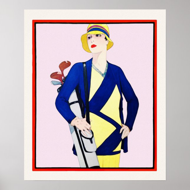1928 Golf Aquarell Print Poster (Vorne)