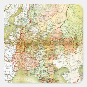 1928 Karte der alten sowjetischen Gewerkschaft UdS Quadratischer Aufkleber