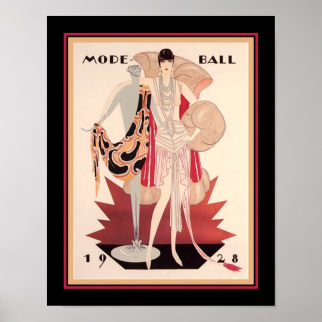 1928 Mode Ball Art Deco Poster (Vorne)