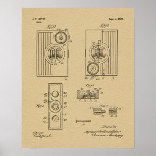 1928 Vintage-Kamera-Patentkunst Zeichnungsdruck Poster