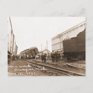 1928 Zugwrack Postkarte