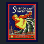 1929 Art Deco Science & Invention Poster<br><div class="desc">1929 Art Deco Cover for Science and Invention "The Spirit of Electricity" Standard 16x20 gezeigt. Auch in Standard 11x14 erhältlich.</div>