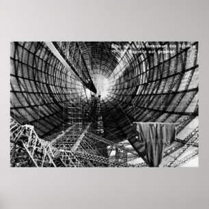 1929 Graf Zeppelin Luftschiff LZ 127 Innenplakat Poster