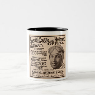 1929 LUFTFAHRTGESCHWINDIGKEITEN UND WERBUNG ZWEIFARBIGE TASSE