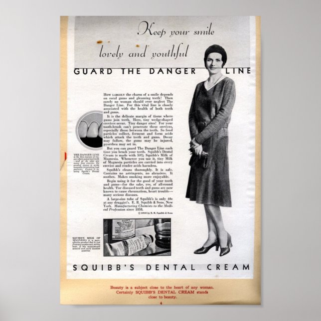 1929 Squibb Dental Cream Ad Poster (Vorne)