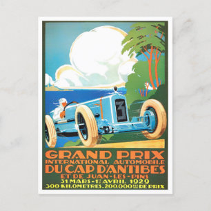1929 Vintager Antibes-Grand-Prix Postkarte