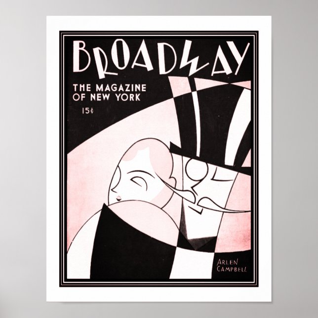 1930 Art Deco Broadway Magazine Print Poster (Vorne)
