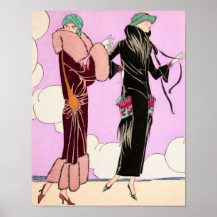 1930 Art Deco Poichoir Damenmode Poster