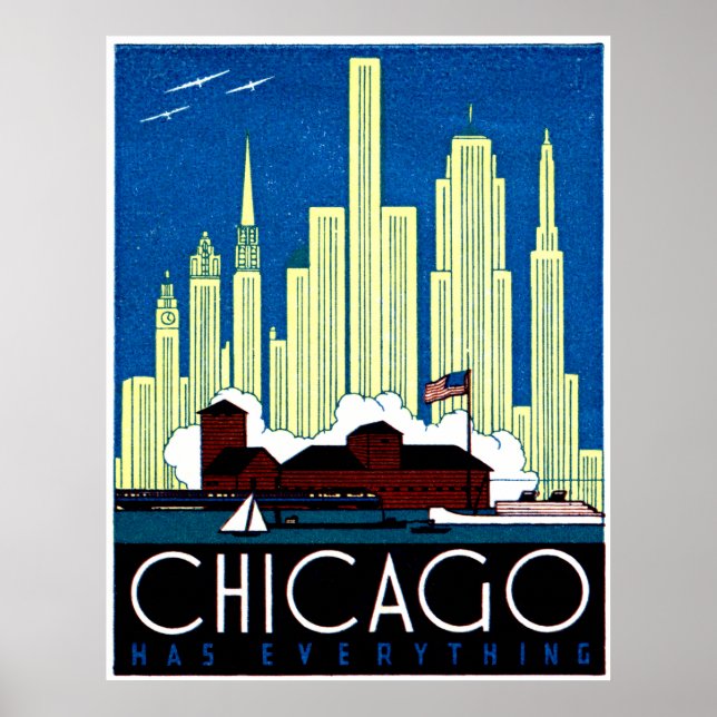 1930 Besuch in Chicago Poster (Vorne)