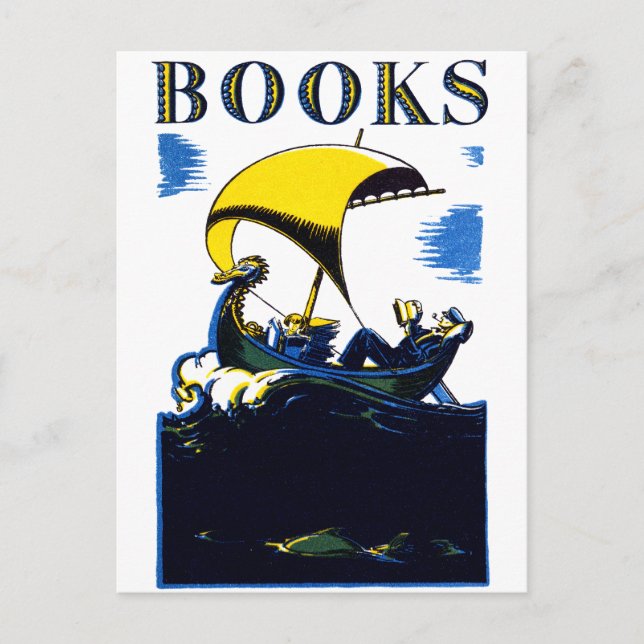 1930 Bücher-Poster Postkarte (Vorderseite)