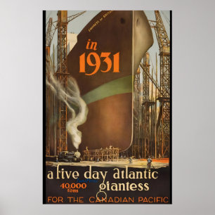 1930 Canadian Pacific Empress of Britain Reise Poster