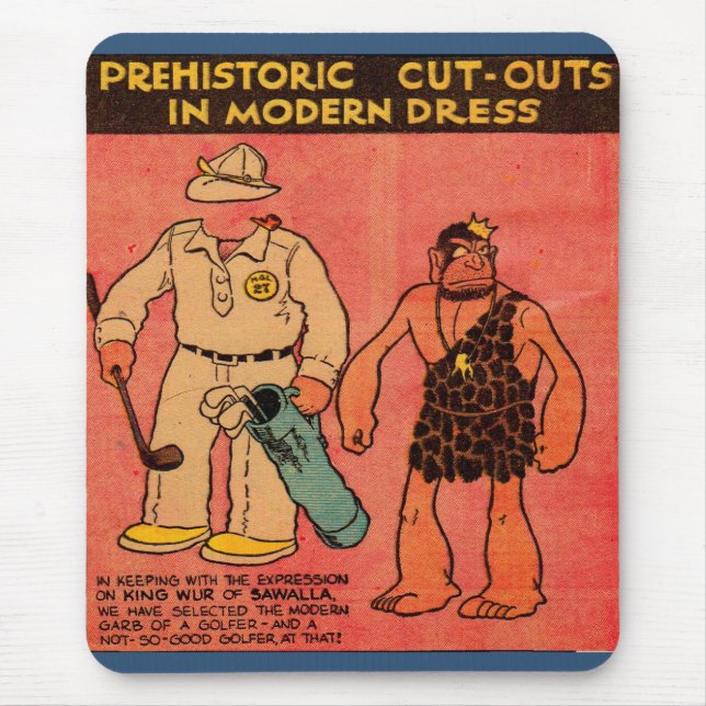 1930 Comic Papier-Puppenhaus Mann King Wur Mousepad (Vorne)