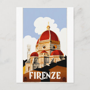 1930 Florenz Italien Reiseplakat Postkarte