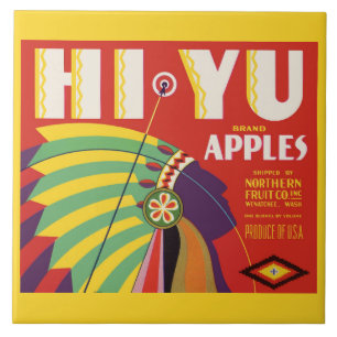 1930 Hochyu-Äpfel-Etikettendruck Fliese