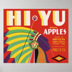 1930 Hochyu-Äpfel-Etikettendruck Poster