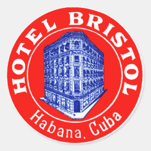 1930 Hotel Bristol Kuba Runder Aufkleber