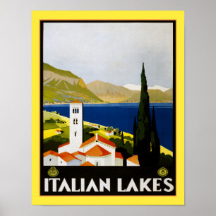 1930 Italienische Seen Reiseplakat Poster