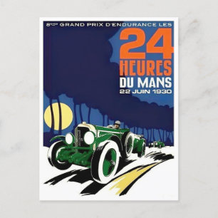 1930 Le Mans 24-Stunden-Rennen im Vintage-Stil Postkarte