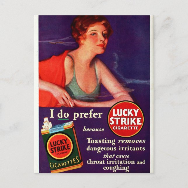 1930 Lucky Strike Postkarte (Vorderseite)