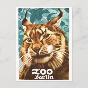 1930 Ludwig Hohlwein Berlin Zoo Lynx Poster Postkarte