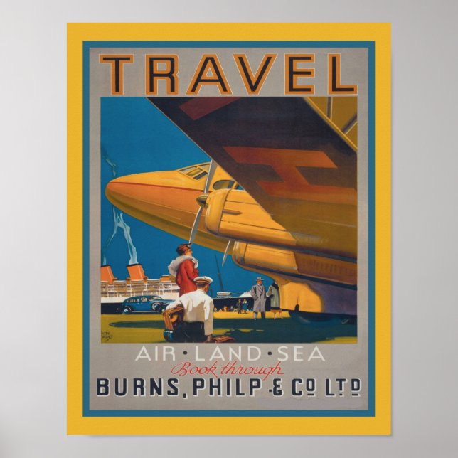 1930 Luft- und Seefahrerplakat Poster (Vorne)