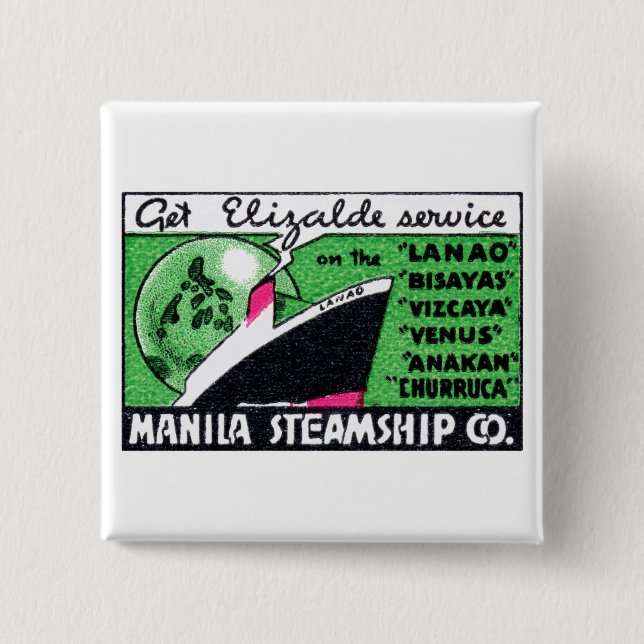 1930 Manila Steamship Company Button (Vorderseite)