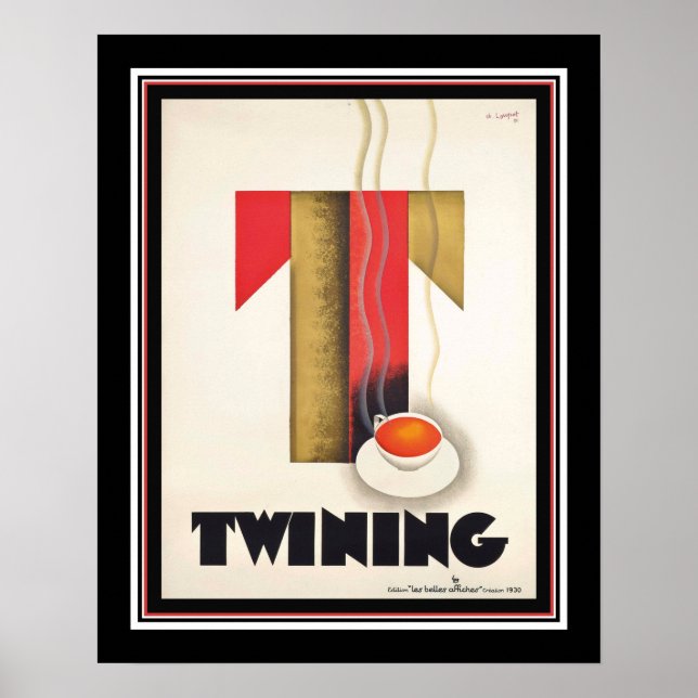 1930 Twining Tea Ad von Charles Loupot Poster (Vorne)