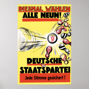 1930 Weimarer Republik Wahlplakat Deutscher Staat Poster